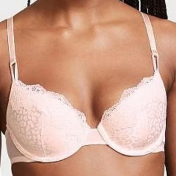 VICTORIA'S SECRET Sexy Tee Lightly-Lined Lace Trim Demi Bra Light Pink 36C - Picture 1 of 15